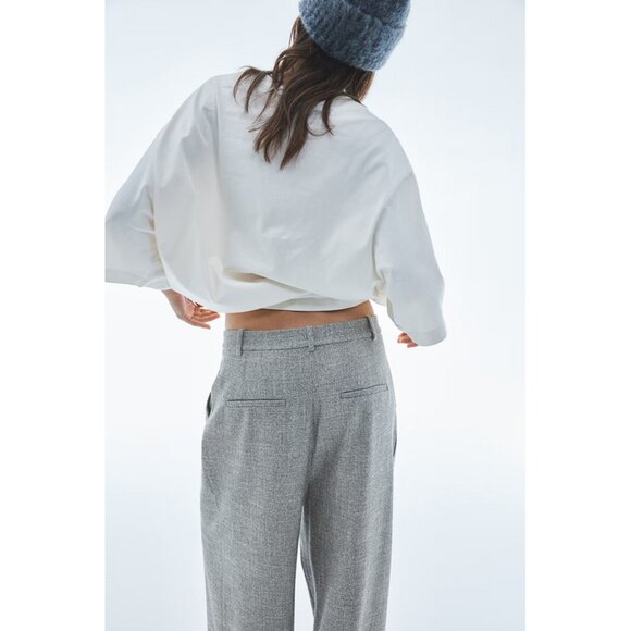 H&M Sz. 6 New Wide-Leg Loose Fit Pants in Gray Melange - Picture 4 of 16